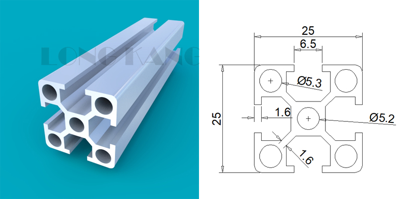 thanh nhôm định hình 25x25