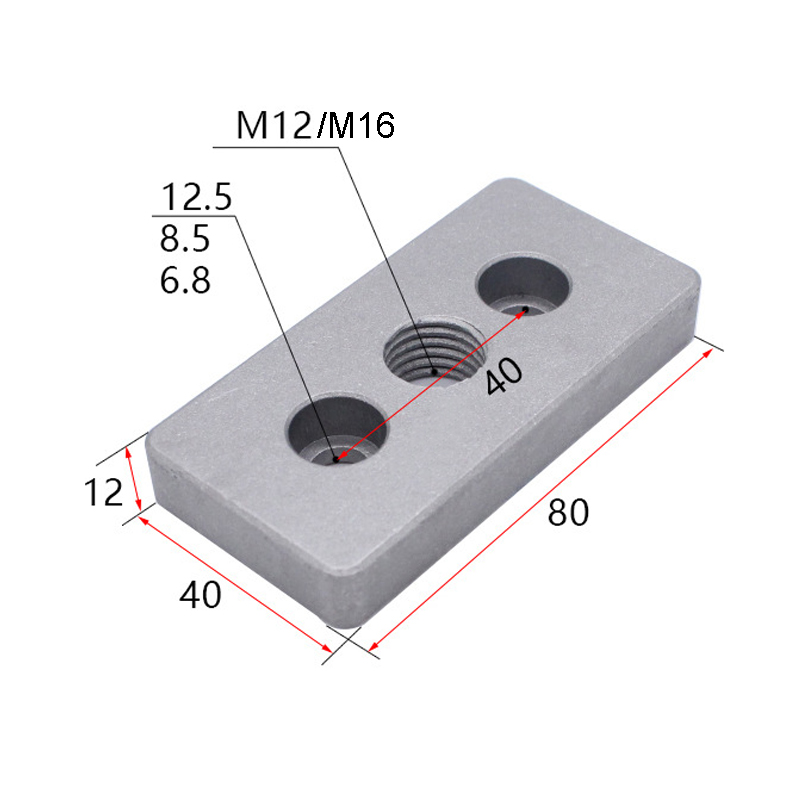 Mặt Bích lắp chân tăng chỉnh cho nhôm định hình 40x80