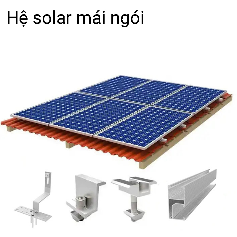 Hệ solar lắp tấm pin trên mái ngói