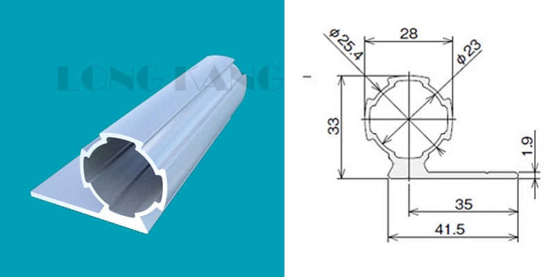 Nhôm ống d28 cánh 1 bên