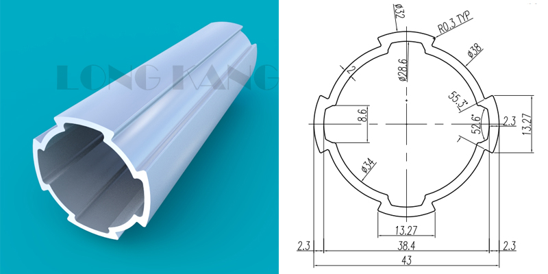 Kích thước nhôm ống định hình d43 mm