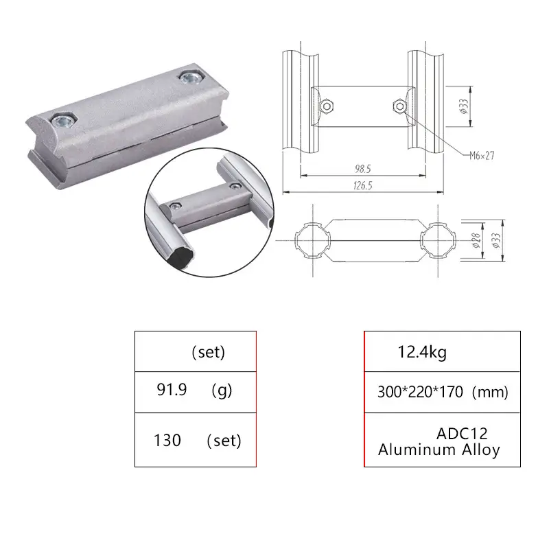 Kích thước khớp nhôm LK-B27-28